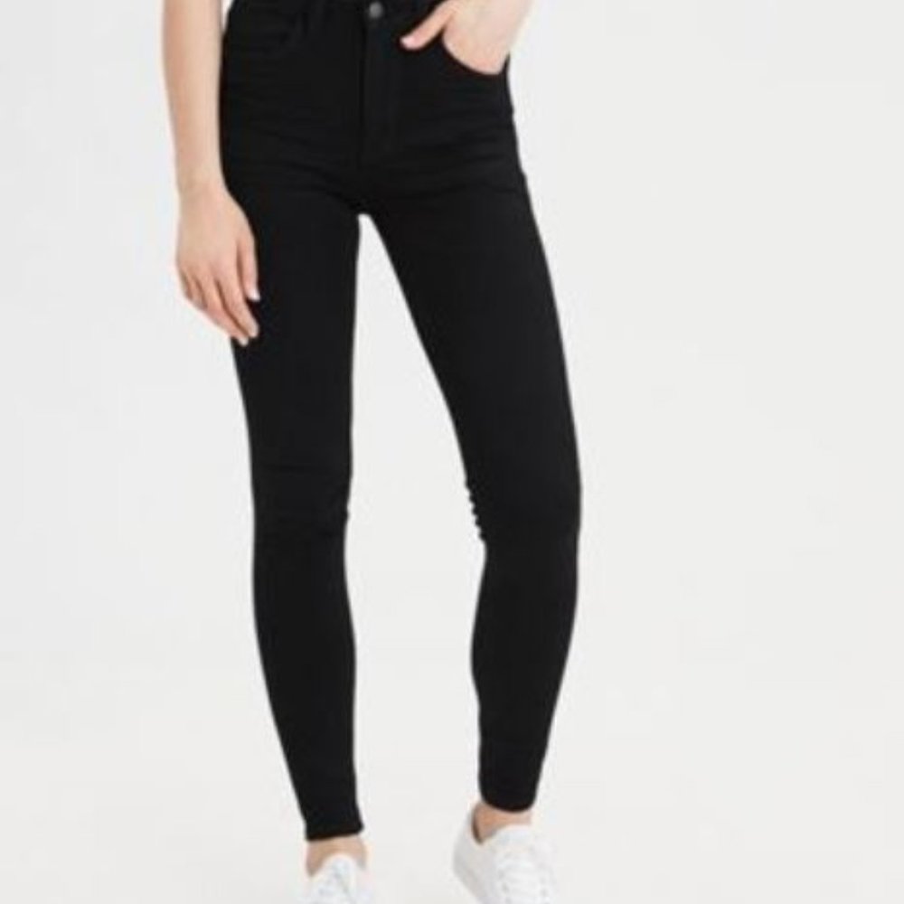 American Eagle Super Stretch Faded Black Hi-Rise